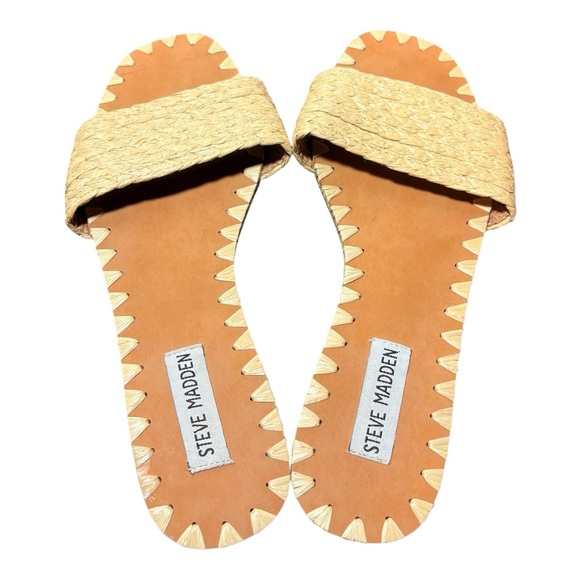 STEVE MADDEN Starfish Straw Woven Strap Sandals - Picture 2 of 6